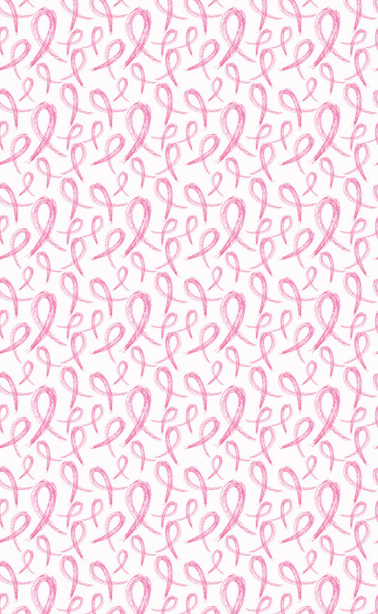 Hand Drawn Pink Ribbon (8x13" Faux Leather)