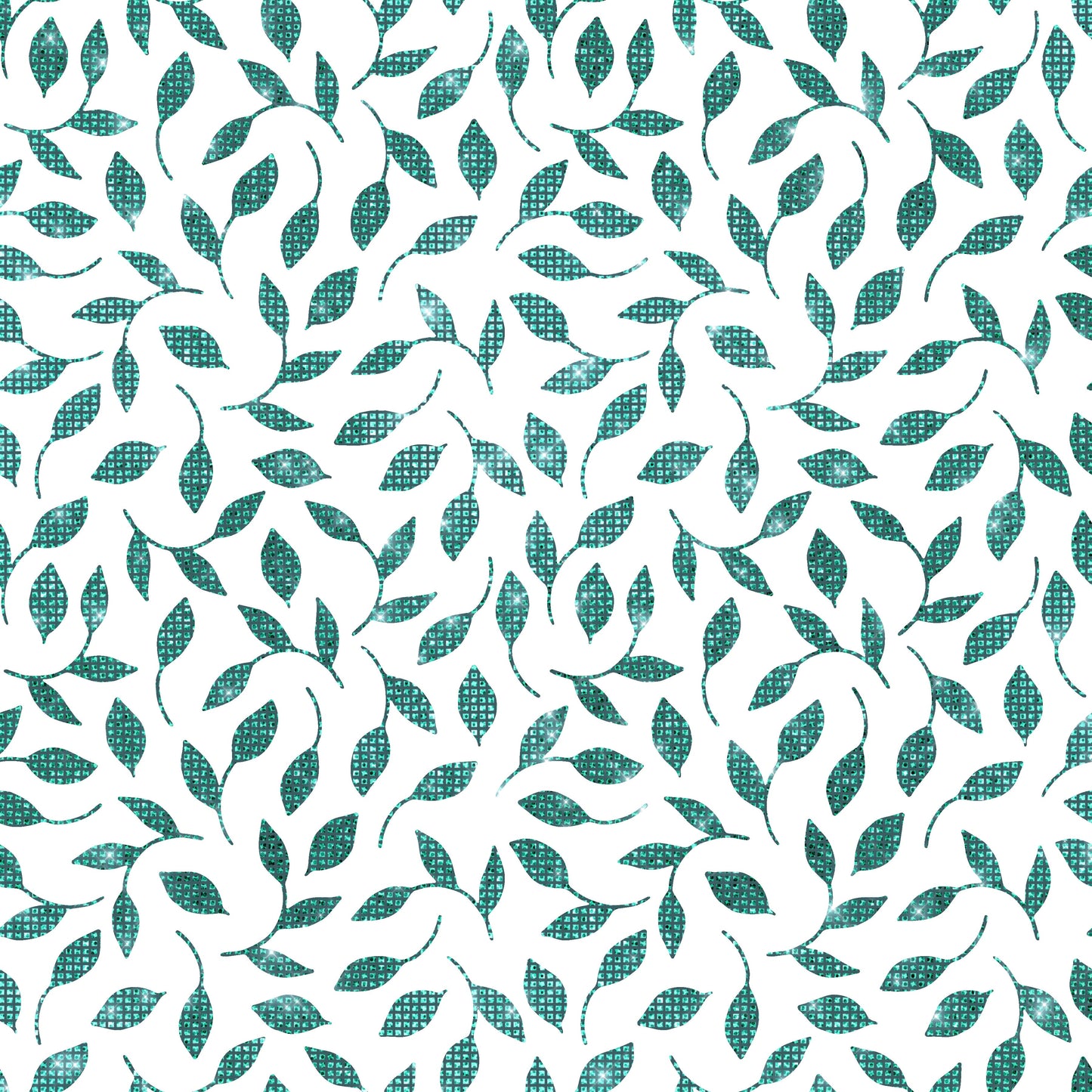 Teal Vines (Faux Leather - 8" x 13" Printed Sheet)