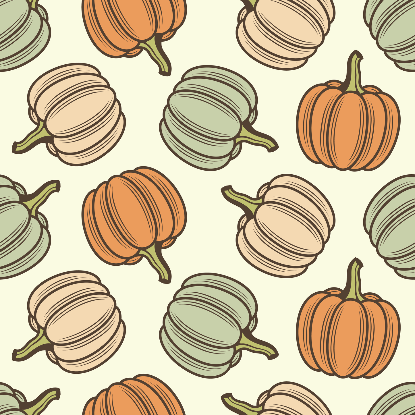 Muted Pumpkins (Adhesive Vinyl - 12" x 12" Printed Sheet)